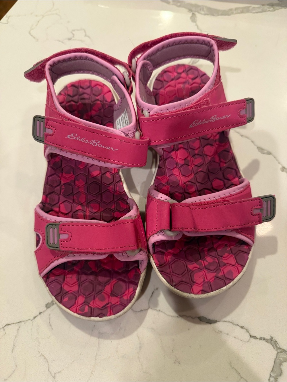 Eddie Bauer Girls' Pink Hook-and-Loop Sandals 3